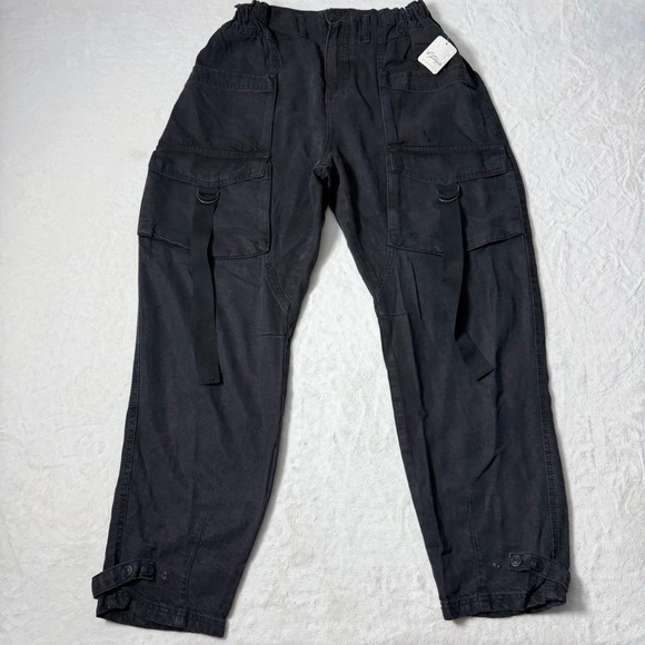 Free People Pants - Free People Size M Hazel Pull On Drop Waist Jeans Smock Waist Black NWT $158